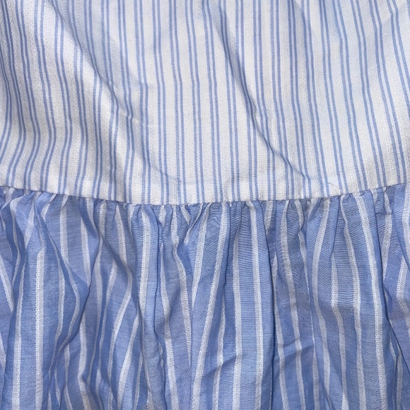 New Zara Blue and White Striped Open-Back Cropped Tank Top - Picture 16 of 16
